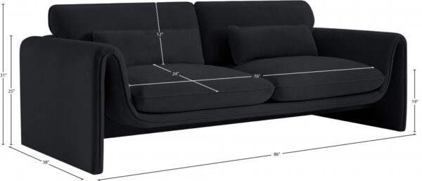 Sloan 86" Velvet Upholstered Sofa