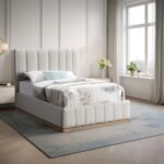 Lucia Linen Textured Fabric Upholstered Twin Bed
