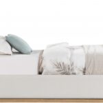 Lucia Linen Textured Fabric Upholstered Twin Bed