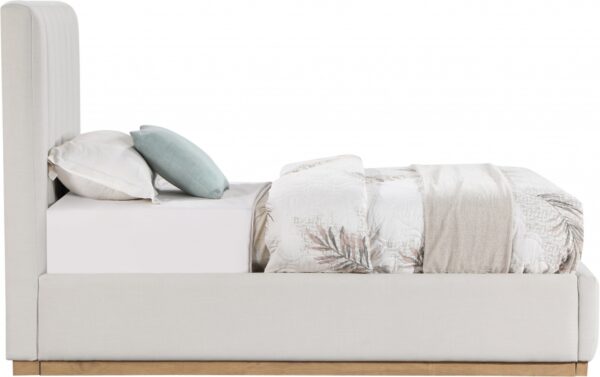 Lucia Linen Textured Fabric Upholstered Twin Bed