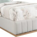 Lucia Linen Textured Fabric Upholstered Twin Bed