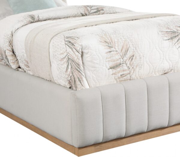 Lucia Linen Textured Fabric Upholstered Twin Bed