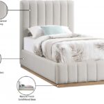 Lucia Linen Textured Fabric Upholstered Bed
