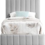 Lucia Linen Textured Fabric Upholstered Bed