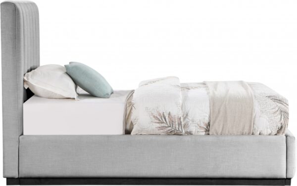 Lucia Linen Textured Fabric Upholstered Twin Bed