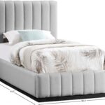 Lucia Linen Textured Fabric Upholstered Twin Bed