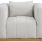 Lucia Linen Textured Fabric Upholstered Living Room Chair