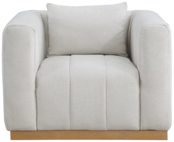 Lucia Linen Textured Fabric Upholstered Living Room Chair