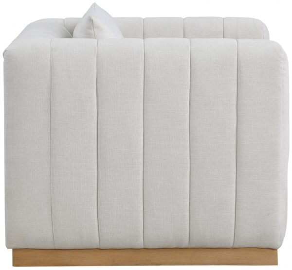 Lucia Linen Textured Fabric Upholstered Living Room Chair