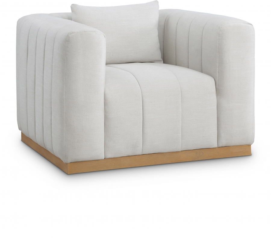 Lucia Linen Textured Fabric Upholstered Living Room Chair