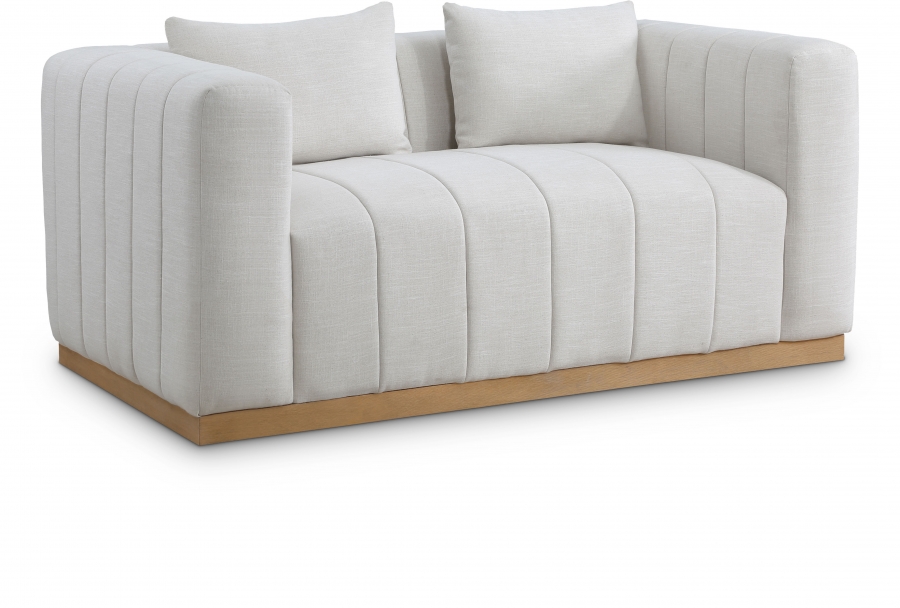 Lucia 67" Linen Textured Fabric Upholstered Loveseat