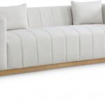 Lucia 90.5" Linen Textured Fabric Upholstered Sofa