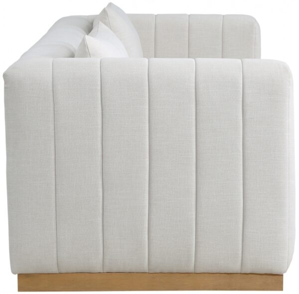 Lucia 90.5" Linen Textured Fabric Upholstered Sofa
