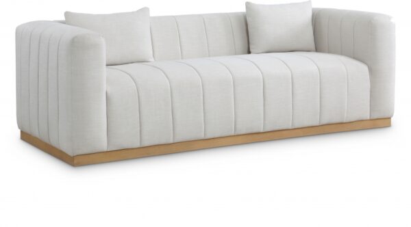 Lucia 90.5" Linen Textured Fabric Upholstered Sofa