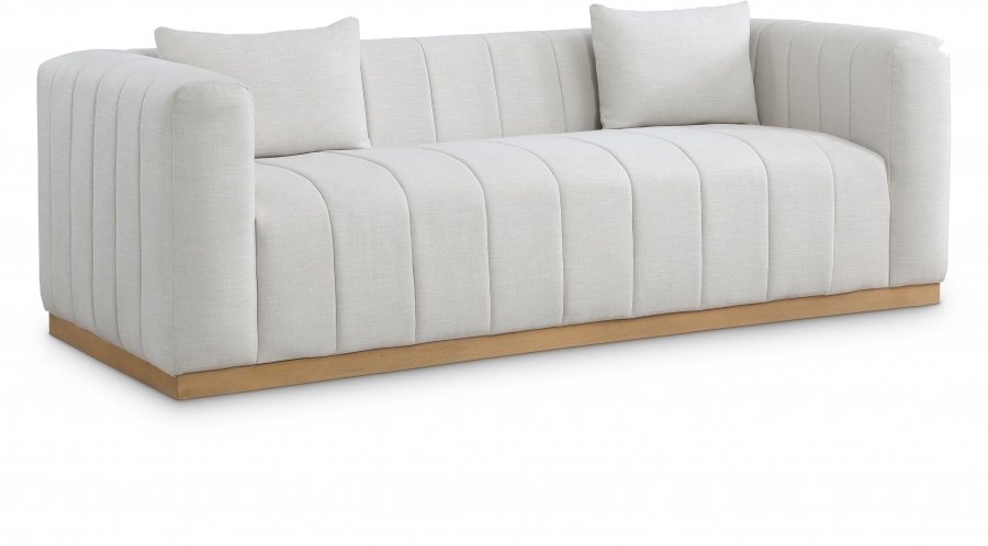 Lucia 90.5" Linen Textured Fabric Upholstered Sofa
