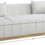Lucia 90.5" Linen Textured Fabric Upholstered Sofa