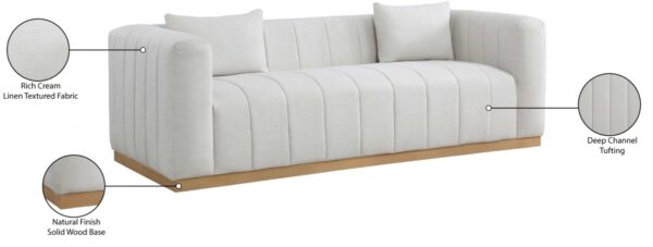 Lucia 90.5" Linen Textured Fabric Upholstered Sofa