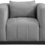 Lucia Linen Textured Fabric Upholstered Living Room Chair