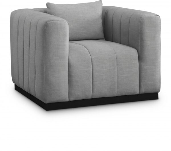 Lucia Linen Textured Fabric Upholstered Living Room Chair