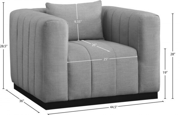 Lucia Linen Textured Fabric Upholstered Living Room Chair