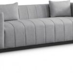 Lucia 90.5" Linen Textured Fabric Upholstered Sofa