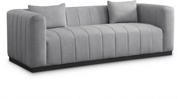 Lucia 90.5" Linen Textured Fabric Upholstered Sofa