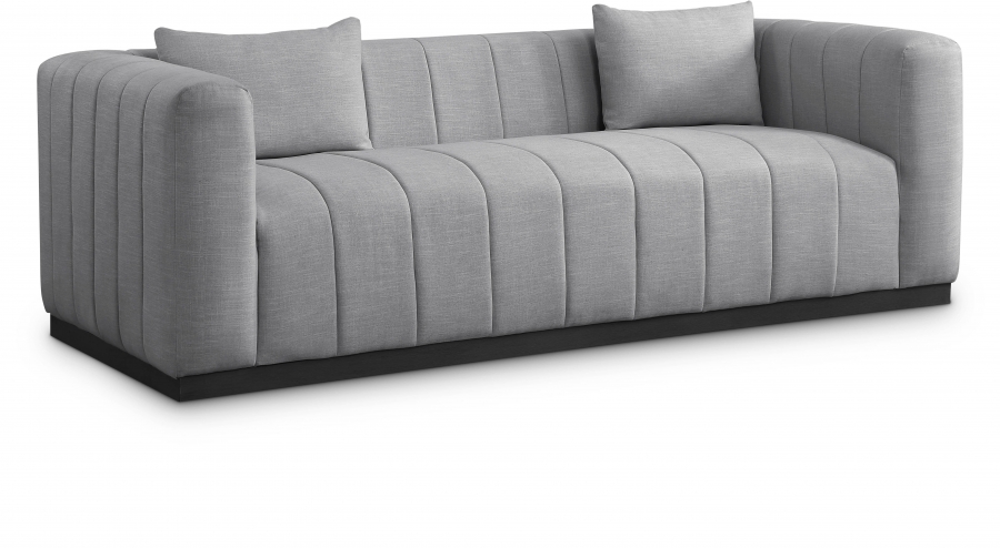 Lucia 90.5" Linen Textured Fabric Upholstered Sofa