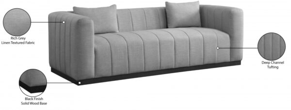 Lucia 90.5" Linen Textured Fabric Upholstered Sofa