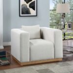 Alfie Linen Textured Fabric Upholstered Living Room Chair