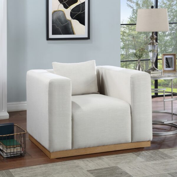Alfie Linen Textured Fabric Upholstered Living Room Chair