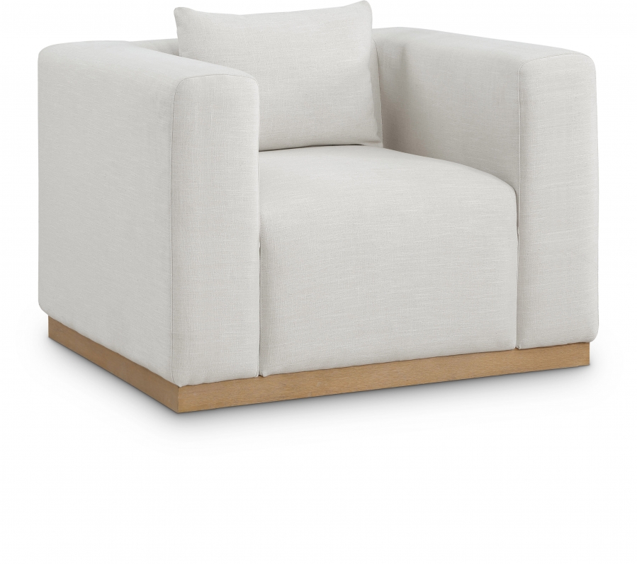 Alfie Linen Textured Fabric Upholstered Living Room Chair