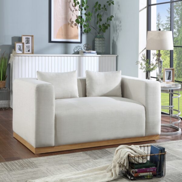 Alfie 67" Linen Textured Fabric Upholstered Loveseat