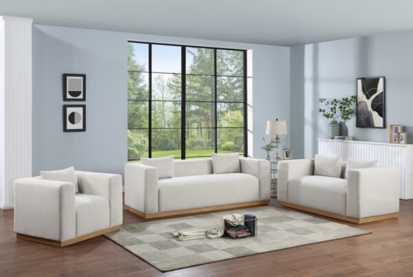 Alfie 67" Linen Textured Fabric Upholstered Loveseat