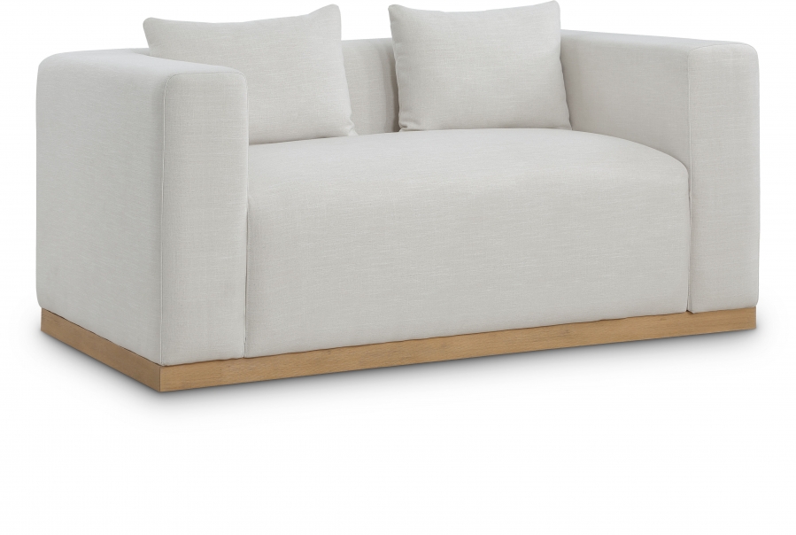 Alfie 67" Linen Textured Fabric Upholstered Loveseat