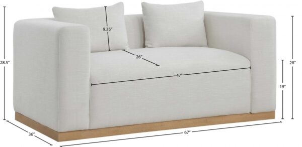 Alfie 67" Linen Textured Fabric Upholstered Loveseat
