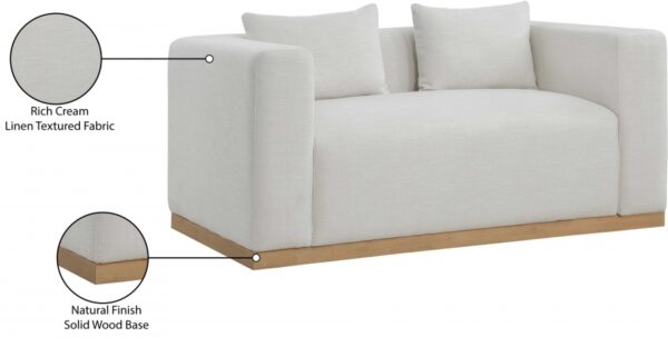 Alfie 67" Linen Textured Fabric Upholstered Loveseat