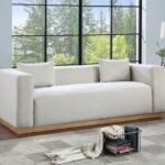 Alfie 90.5" Linen Textured Fabric Upholstered Sofa