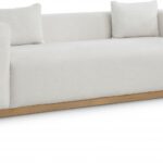 Alfie 90.5" Linen Textured Fabric Upholstered Sofa