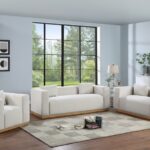 Alfie 90.5" Linen Textured Fabric Upholstered Sofa