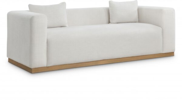 Alfie 90.5" Linen Textured Fabric Upholstered Sofa