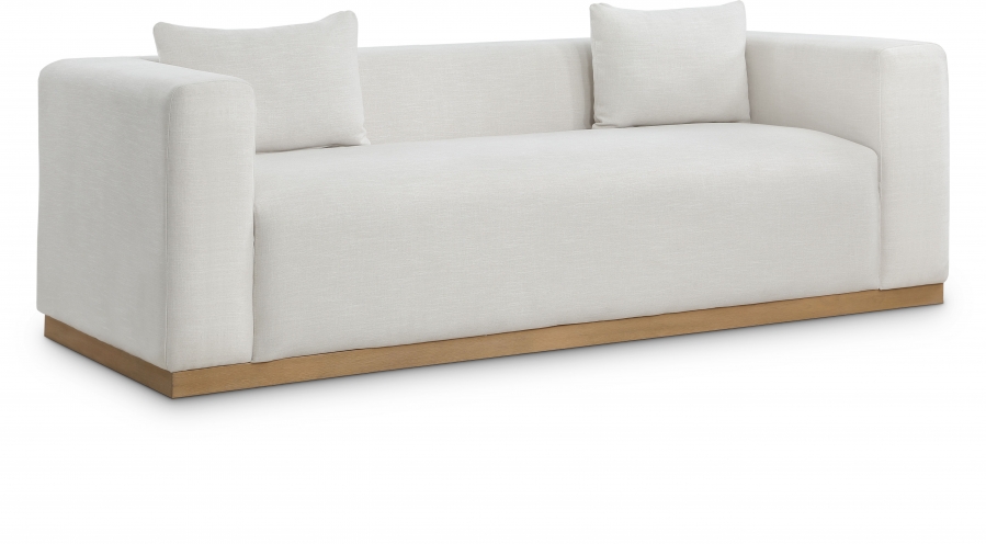 Alfie 90.5" Linen Textured Fabric Upholstered Sofa