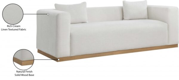 Alfie 90.5" Linen Textured Fabric Upholstered Sofa