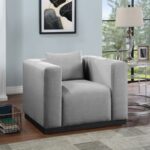 Alfie Linen Textured Fabric Upholstered Living Room Chair
