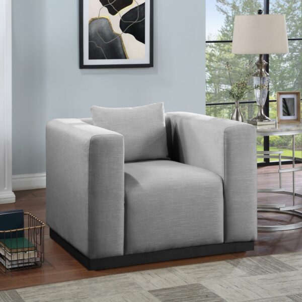 Alfie Linen Textured Fabric Upholstered Living Room Chair
