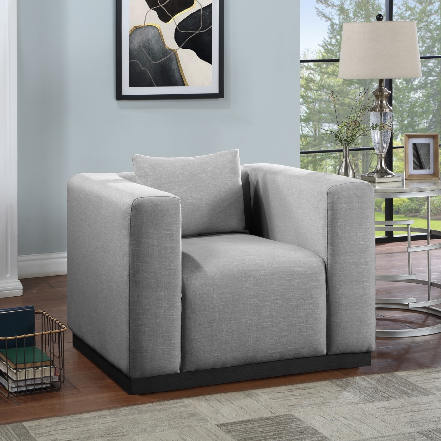 Alfie Linen Textured Fabric Upholstered Living Room Chair