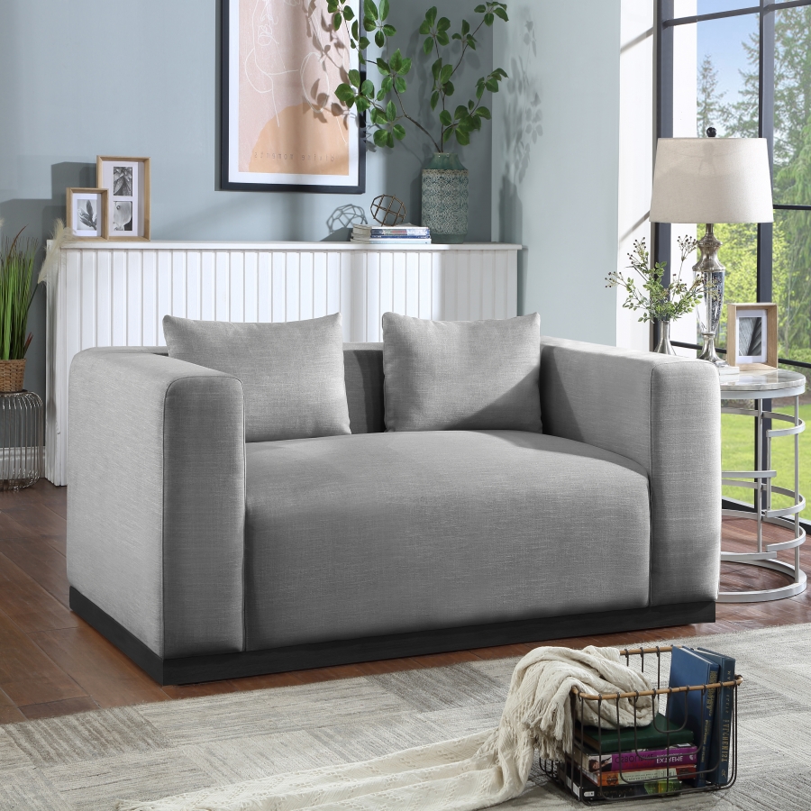 Alfie 67" Linen Textured Fabric Upholstered Loveseat