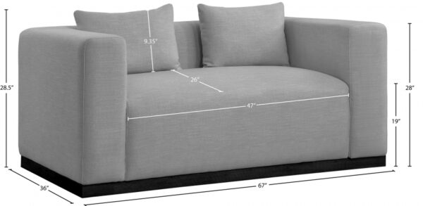 Alfie 67" Linen Textured Fabric Upholstered Loveseat