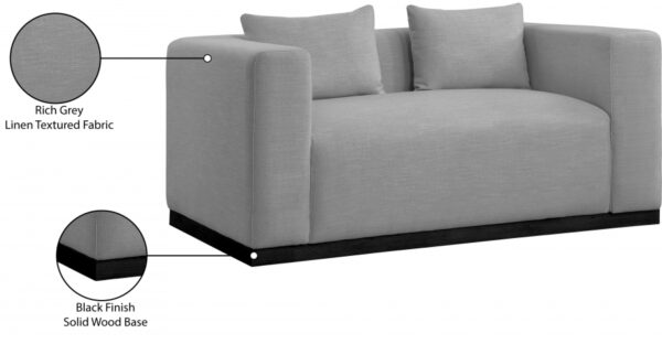 Alfie 67" Linen Textured Fabric Upholstered Loveseat