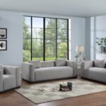 Alfie 90.5" Linen Textured Fabric Upholstered Sofa