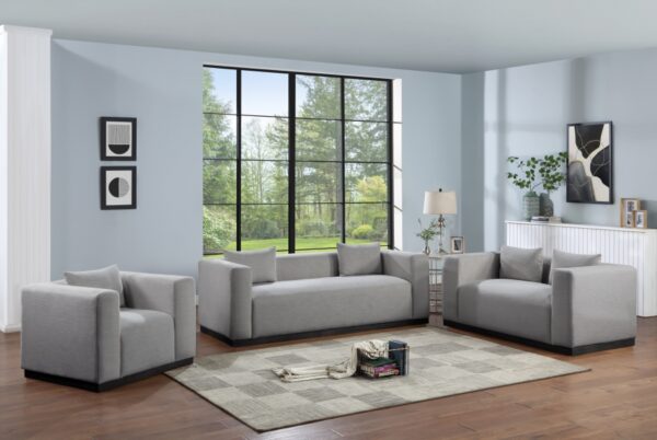 Alfie 90.5" Linen Textured Fabric Upholstered Sofa